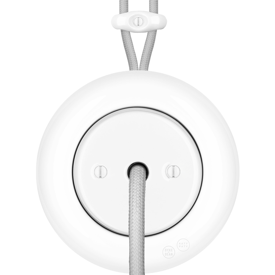 PORCELAIN KATY PATY COLONA ROUND SURFACE MOUNTED CABLE GLAND SOCKET WHITE - DYKE & DEAN