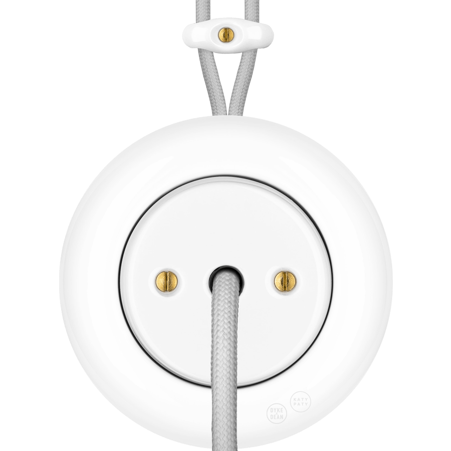 PORCELAIN KATY PATY COLONA ROUND SURFACE MOUNTED CABLE GLAND SOCKET WHITE - DYKE & DEAN