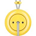 PORCELAIN KATY PATY COLONA ROUND SURFACE MOUNTED CABLE GLAND SOCKET YELLOW - DYKE & DEAN
