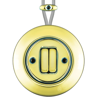 PORCELAIN KATY PATY COLONA ROUND SURFACE MOUNTED DOUBLE SLIM BUTTON SWITCH LUCEDO - DYKE & DEAN