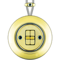 PORCELAIN KATY PATY COLONA ROUND SURFACE MOUNTED DOUBLE TOGGLE BUTTON SWITCH LUCEDO - DYKE & DEAN