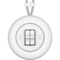 PORCELAIN KATY PATY COLONA ROUND SURFACE MOUNTED DOUBLE TOGGLE BUTTON SWITCH MATTE WHITE - DYKE & DEAN