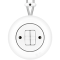 PORCELAIN KATY PATY COLONA ROUND SURFACE MOUNTED DOUBLE TOGGLE BUTTON SWITCH WHITE - DYKE & DEAN