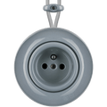 PORCELAIN KATY PATY COLONA ROUND SURFACE MOUNTED EURO SOCKET ASH GREY - DYKE & DEAN