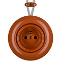 PORCELAIN KATY PATY COLONA ROUND SURFACE MOUNTED EURO SOCKET BRICK RED - DYKE & DEAN