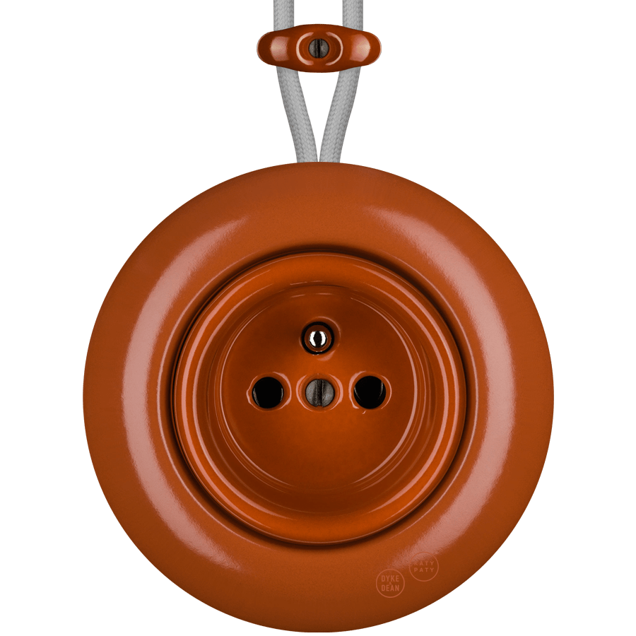 PORCELAIN KATY PATY COLONA ROUND SURFACE MOUNTED EURO SOCKET BRICK RED - DYKE & DEAN