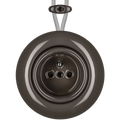PORCELAIN KATY PATY COLONA ROUND SURFACE MOUNTED EURO SOCKET BROWN - DYKE & DEAN