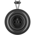 PORCELAIN KATY PATY COLONA ROUND SURFACE MOUNTED EURO SOCKET DARK GREY - DYKE & DEAN