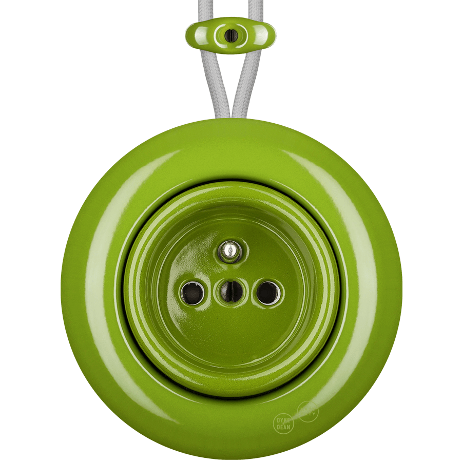 PORCELAIN KATY PATY COLONA ROUND SURFACE MOUNTED EURO SOCKET GREEN - DYKE & DEAN