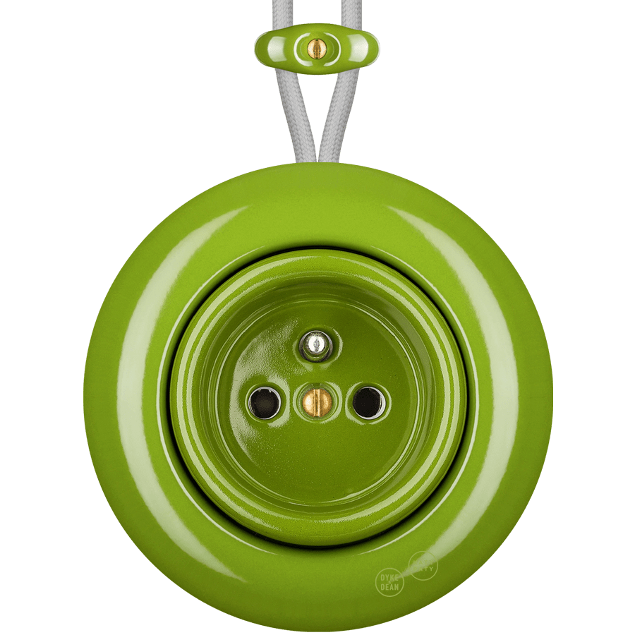 PORCELAIN KATY PATY COLONA ROUND SURFACE MOUNTED EURO SOCKET GREEN - DYKE & DEAN