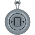 PORCELAIN KATY PATY COLONA ROUND SURFACE MOUNTED FAT BUTTON SWITCH ASH GREY - DYKE & DEAN