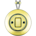 PORCELAIN KATY PATY COLONA ROUND SURFACE MOUNTED FAT BUTTON SWITCH LUCEDO - DYKE & DEAN