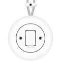 PORCELAIN KATY PATY COLONA ROUND SURFACE MOUNTED FAT BUTTON SWITCH WHITE - DYKE & DEAN