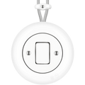 White round porcelain surface-mounted fat button light switch by Katy Paty
