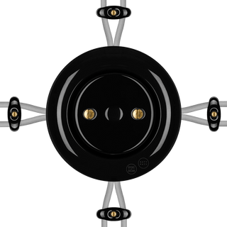 PORCELAIN KATY PATY COLONA ROUND SURFACE MOUNTED JUNCTION BOX BLACK - DYKE & DEAN