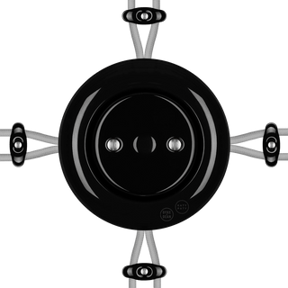 PORCELAIN KATY PATY COLONA ROUND SURFACE MOUNTED JUNCTION BOX BLACK - DYKE & DEAN