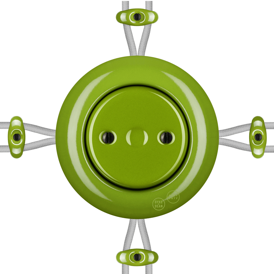 PORCELAIN KATY PATY COLONA ROUND SURFACE MOUNTED JUNCTION BOX GREEN - DYKE & DEAN