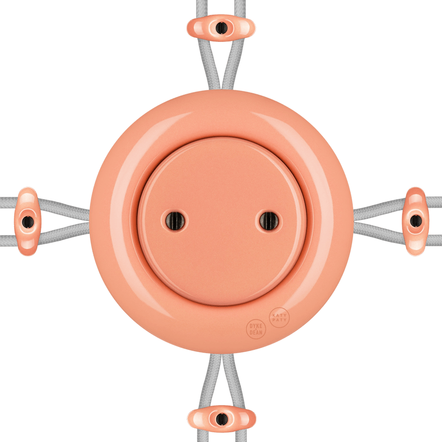 PORCELAIN KATY PATY COLONA ROUND SURFACE MOUNTED JUNCTION BOX SALMON PINK - DYKE & DEAN