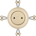 PORCELAIN KATY PATY COLONA ROUND SURFACE MOUNTED JUNCTION BOX SAND - DYKE & DEAN