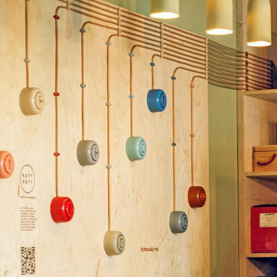 PORCELAIN KATY PATY COLONA ROUND SURFACE MOUNTED JUNCTION BOX SKY BLUE - DYKE & DEAN