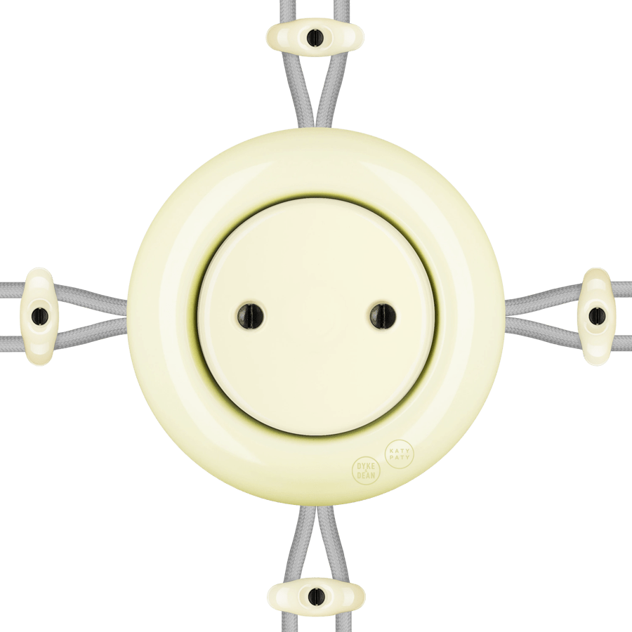 PORCELAIN KATY PATY COLONA ROUND SURFACE MOUNTED JUNCTION BOX VANILLA - DYKE & DEAN