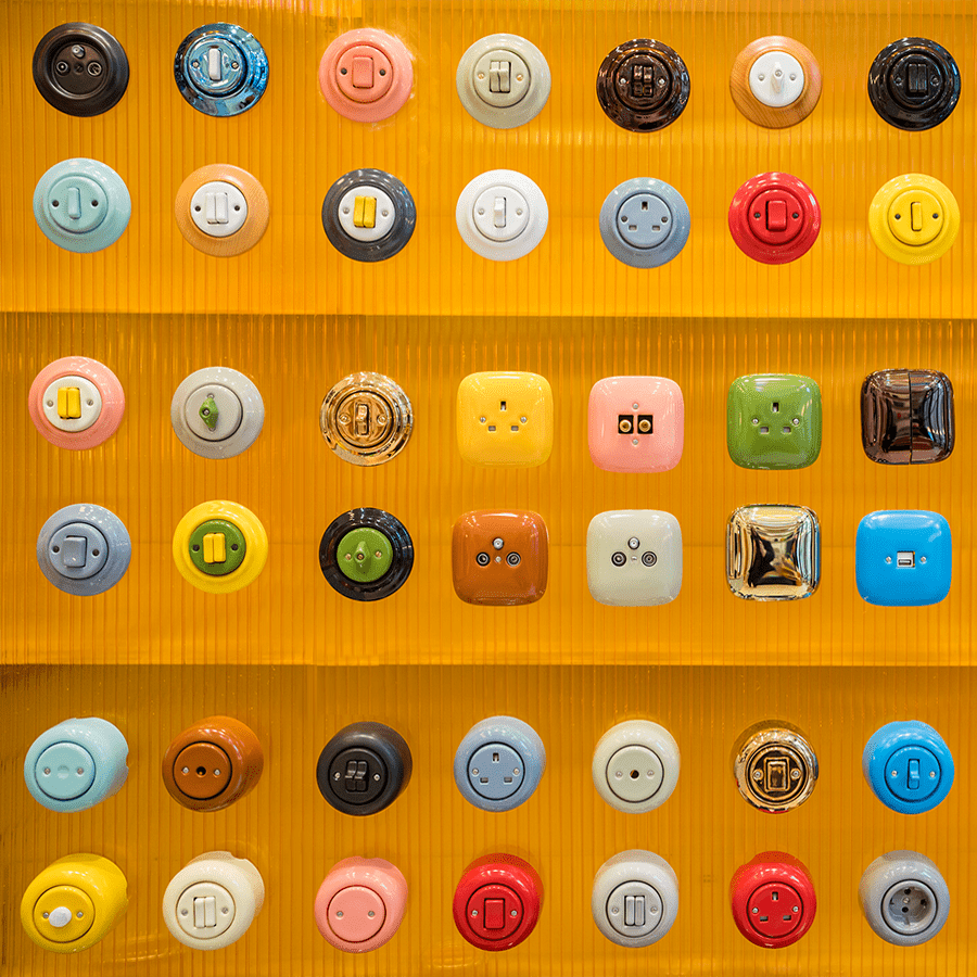 PORCELAIN KATY PATY COLONA ROUND SURFACE MOUNTED MOTION SENSOR GREY - DYKE & DEAN