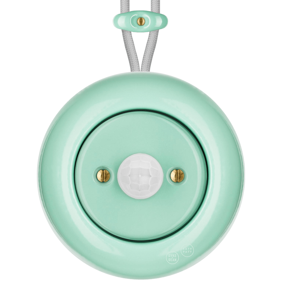 PORCELAIN KATY PATY COLONA ROUND SURFACE MOUNTED MOTION SENSOR MINT GREEN - DYKE & DEAN