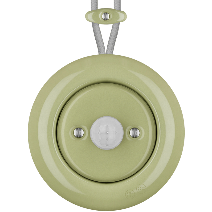 PORCELAIN KATY PATY COLONA ROUND SURFACE MOUNTED MOTION SENSOR MOSS GREEN - DYKE & DEAN
