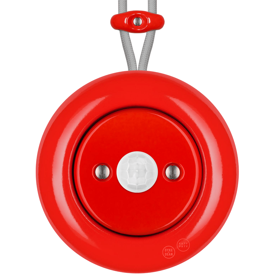 PORCELAIN KATY PATY COLONA ROUND SURFACE MOUNTED MOTION SENSOR RED - DYKE & DEAN