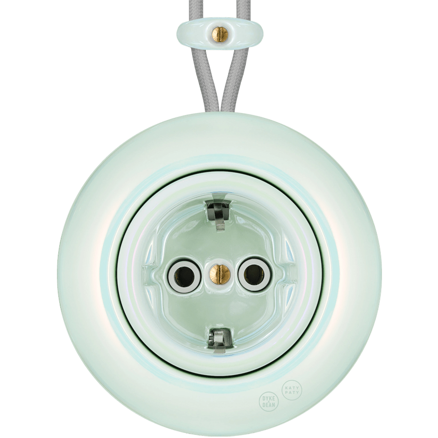 PORCELAIN KATY PATY COLONA ROUND SURFACE MOUNTED SCHUKO SOCKET CONCHA - DYKE & DEAN