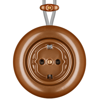 PORCELAIN KATY PATY COLONA ROUND SURFACE MOUNTED SCHUKO SOCKET COPPER - DYKE & DEAN