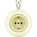 PORCELAIN KATY PATY COLONA ROUND SURFACE MOUNTED SCHUKO SOCKET VANILLA - DYKE & DEAN