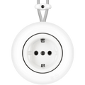 PORCELAIN KATY PATY COLONA ROUND SURFACE MOUNTED SCHUKO SOCKET WHITE - DYKE & DEAN
