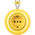 PORCELAIN KATY PATY COLONA ROUND SURFACE MOUNTED SCHUKO SOCKET YELLOW - DYKE & DEAN