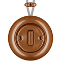 PORCELAIN KATY PATY COLONA ROUND SURFACE MOUNTED SLIM BUTTON SWITCH COPPER - DYKE & DEAN