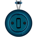 PORCELAIN KATY PATY COLONA ROUND SURFACE MOUNTED SLIM BUTTON SWITCH DARK BLUE - DYKE & DEAN