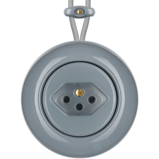 PORCELAIN KATY PATY COLONA ROUND SURFACE MOUNTED SWISS SOCKET ASH GREY - DYKE & DEAN