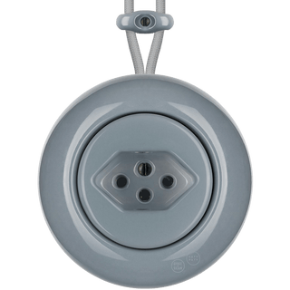 PORCELAIN KATY PATY COLONA ROUND SURFACE MOUNTED SWISS SOCKET ASH GREY - DYKE & DEAN