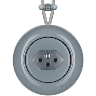 PORCELAIN KATY PATY COLONA ROUND SURFACE MOUNTED SWISS SOCKET ASH GREY - DYKE & DEAN