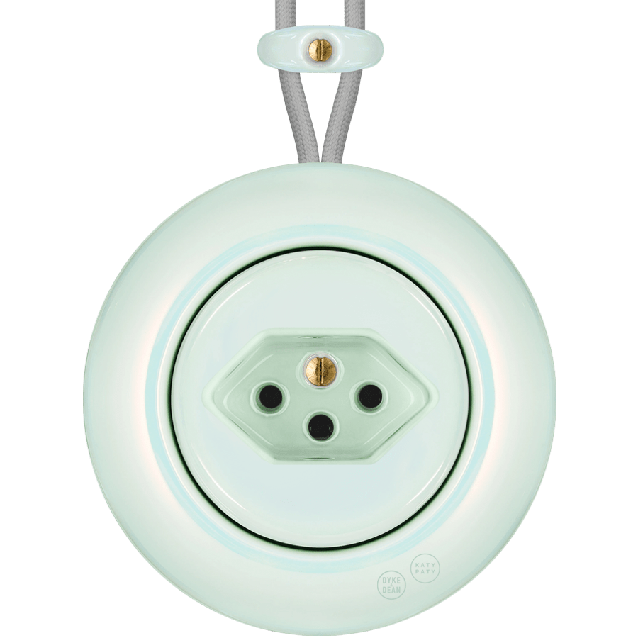 PORCELAIN KATY PATY COLONA ROUND SURFACE MOUNTED SWISS SOCKET CONCHA - DYKE & DEAN