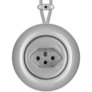 PORCELAIN KATY PATY COLONA ROUND SURFACE MOUNTED SWISS SOCKET GREY - DYKE & DEAN