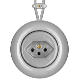 PORCELAIN KATY PATY COLONA ROUND SURFACE MOUNTED SWISS SOCKET GREY - DYKE & DEAN