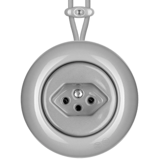 PORCELAIN KATY PATY COLONA ROUND SURFACE MOUNTED SWISS SOCKET GREY - DYKE & DEAN