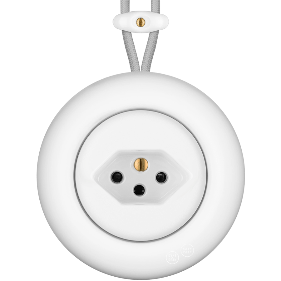 PORCELAIN KATY PATY COLONA ROUND SURFACE MOUNTED SWISS SOCKET MATTE WHITE - DYKE & DEAN