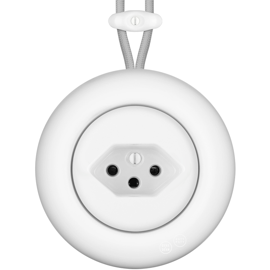PORCELAIN KATY PATY COLONA ROUND SURFACE MOUNTED SWISS SOCKET MATTE WHITE - DYKE & DEAN