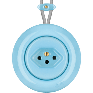 PORCELAIN KATY PATY COLONA ROUND SURFACE MOUNTED SWISS SOCKET PASTEL BLUE - DYKE & DEAN