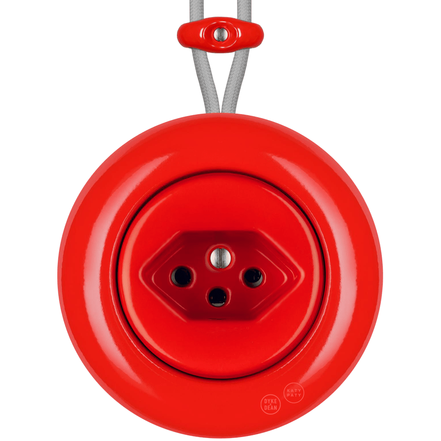 PORCELAIN KATY PATY COLONA ROUND SURFACE MOUNTED SWISS SOCKET RED - DYKE & DEAN