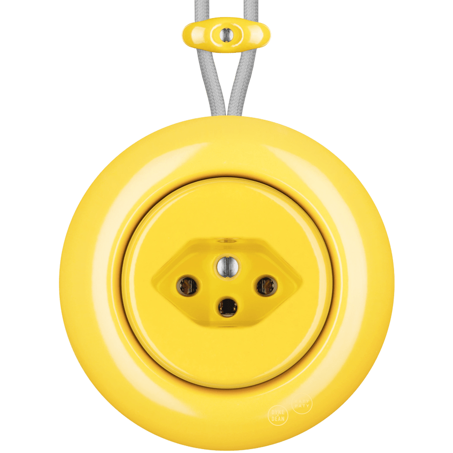 PORCELAIN KATY PATY COLONA ROUND SURFACE MOUNTED SWISS SOCKET YELLOW - DYKE & DEAN