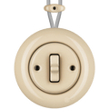 PORCELAIN KATY PATY COLONA ROUND SURFACE MOUNTED TOGGLE BUTTON SWITCH SAND - DYKE & DEAN