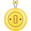 PORCELAIN KATY PATY COLONA ROUND SURFACE MOUNTED TOGGLE BUTTON SWITCH YELLOW - DYKE & DEAN